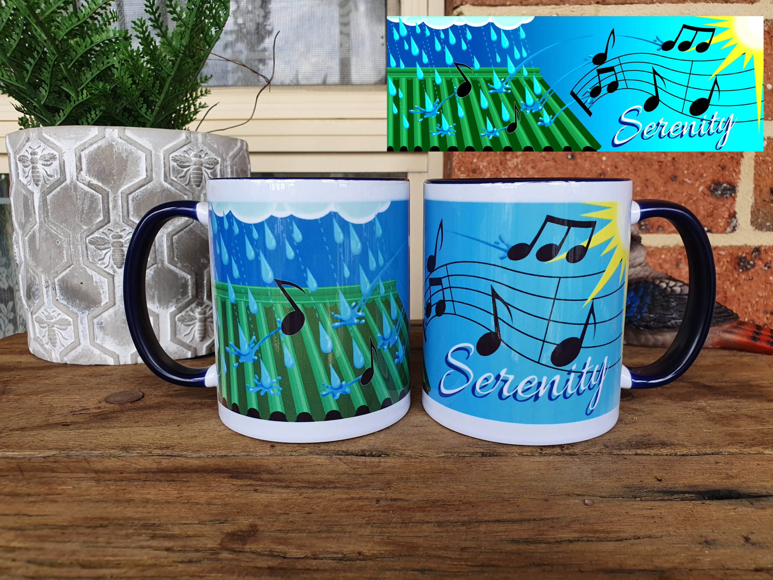Serenity Mug (Rain on a tin roof)