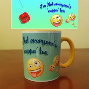 Acquired Taste (I'm not everyone's cuppa tea) Mug with yellow handle
