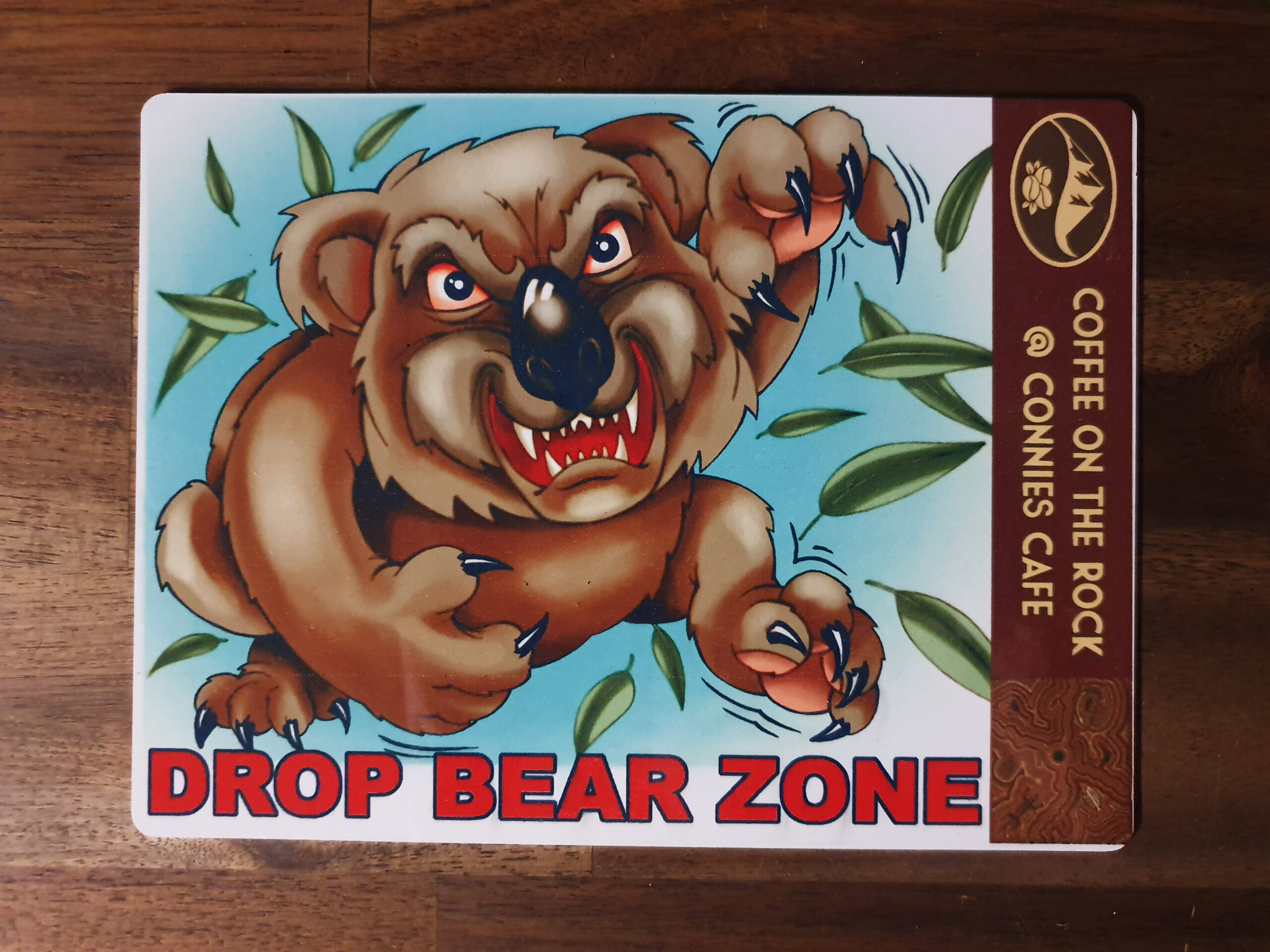 Hanging Rock Drop Bear Aluminium Sign